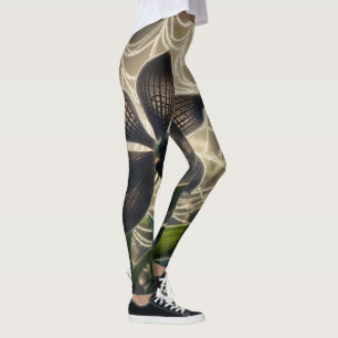 Leggings Orchidée noire Spiderweb Floral