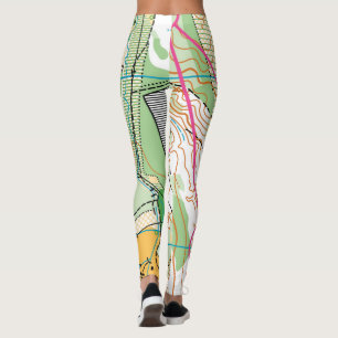 Leggings - Orienteering map