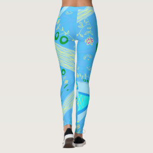 Leggings Origami Chintz (L) Bleu Jaune Vert 2