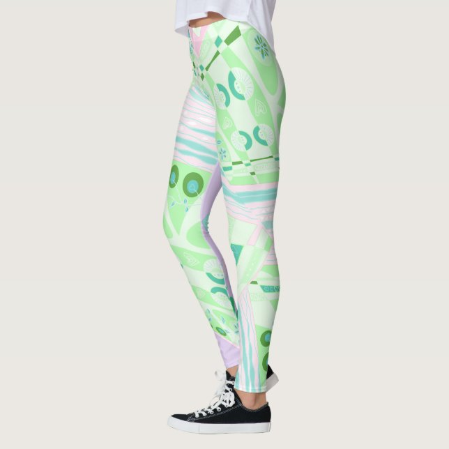 Leggings Origami Chintz (L) Vert Turquoise rose Lilac (Gauche)