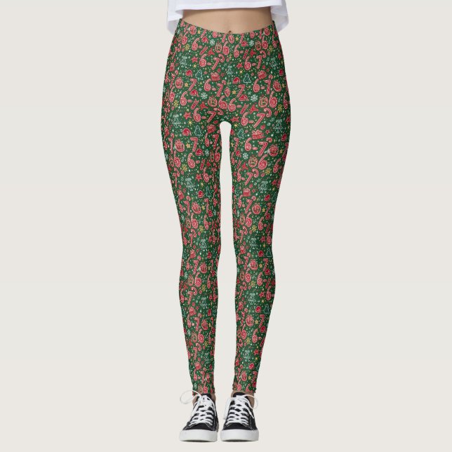Leggings Ornament 6-7 Meme Christmas Doodles (Devant)