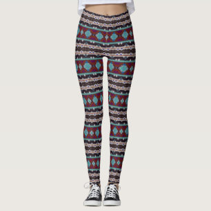 Leggings Ornement de Bohème dans l'ethno-style, Aztèque