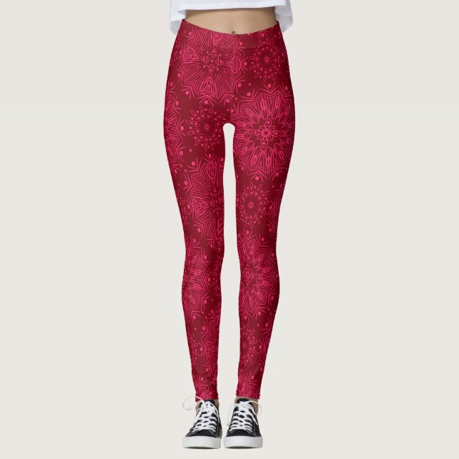 Leggings Ornement rouge (Devant)