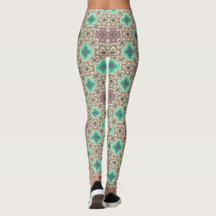 Leggings Ornement vert olive