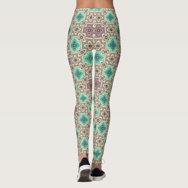 Leggings Ornement vert olive (Dos)