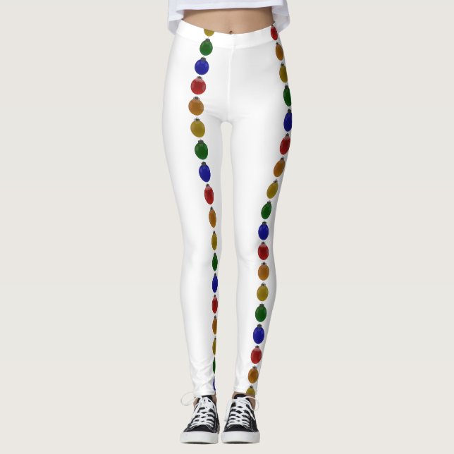 Leggings Ornements colorés de Noël (Devant)