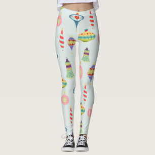 Leggings Ornements de Noël rétro   Mid Century Moderne