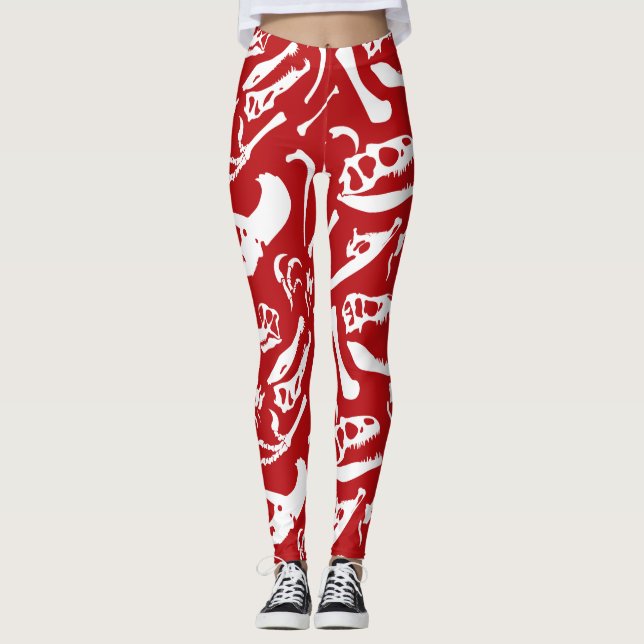 Leggings Os Dinosaures (Rouge) (Devant)