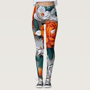 Leggings Où l'Art et le Confort s'embrassent : les fleurs é