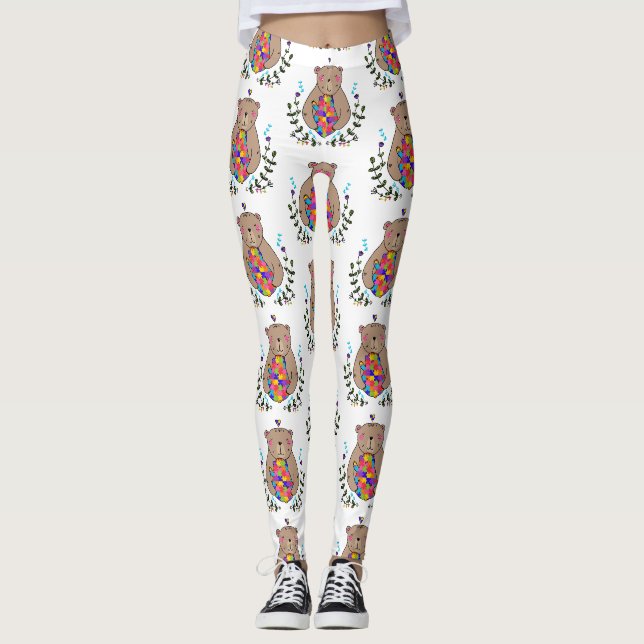 Leggings ours autiste floral (Devant)