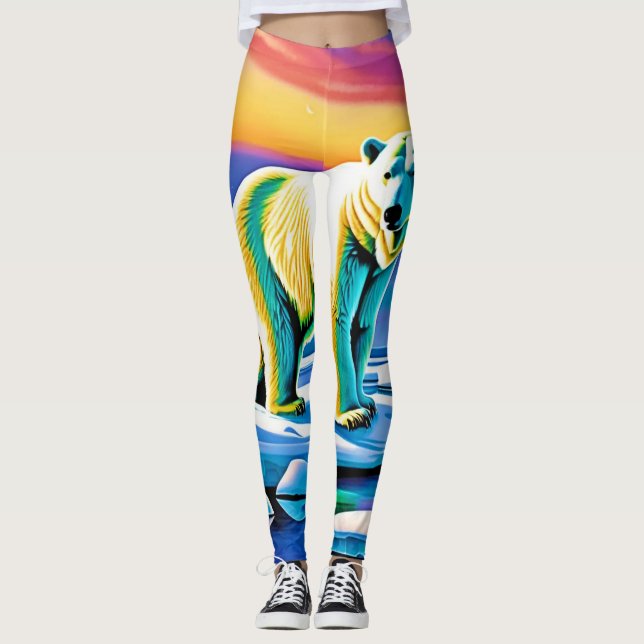 Leggings Ours polaire de neige sauvage de l'Arctique (Devant)