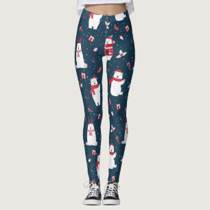 Leggings Ours polaires d'hiver modernes Festif