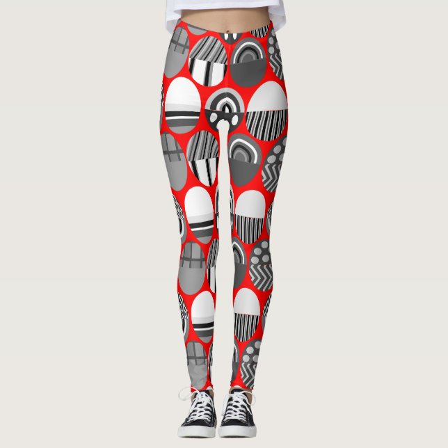 Leggings Ovales à motifs gris (Devant)