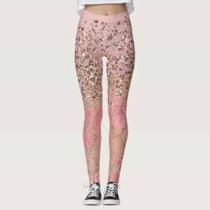 Leggings Paillement de rose rouge Glamour Princesse Indienn