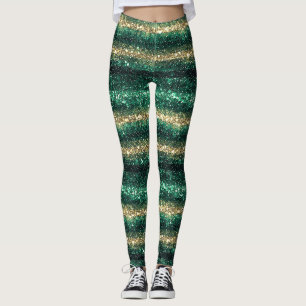 Leggings Paillettes de Saint-Patrick vert oré brillant