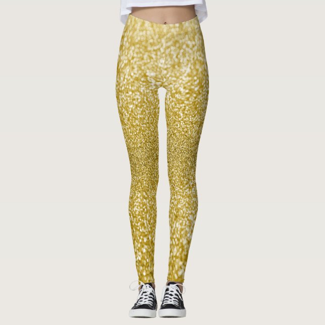 Leggings Paillettes dorées glamour (Devant)