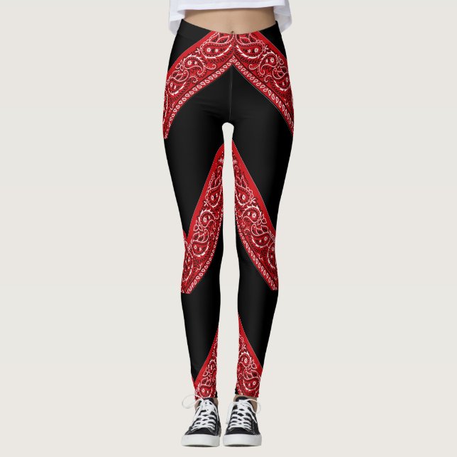 Leggings Paisley Bandana Red Hanky (Devant)