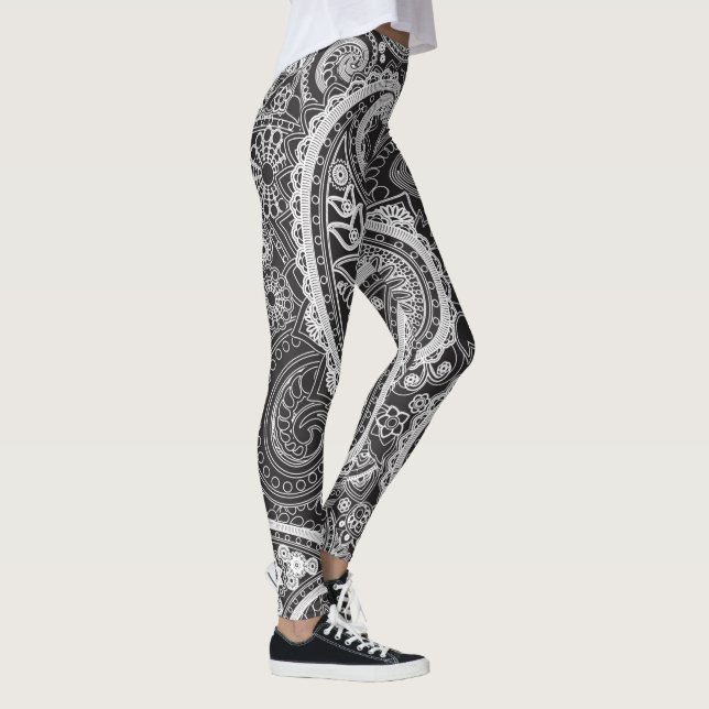 Leggings Paisley noir et blanc (Droite)