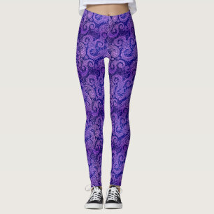Leggings Paisley pourpre