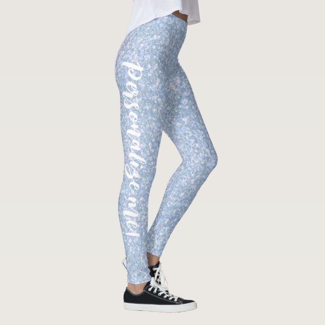 Leggings Palais de glace Parties scintillant bleu pâle TEXT (Droite)