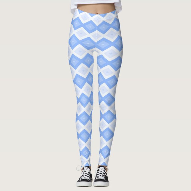 Leggings Pale blue diamond pattern (Devant)