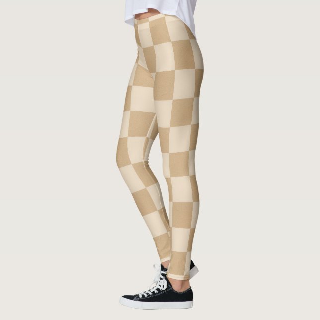 Leggings Palette molle neutre en tan et en crème (Gauche)