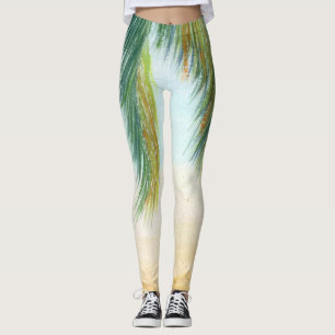 Leggings Palmier par jour ensoleillé sur la plage