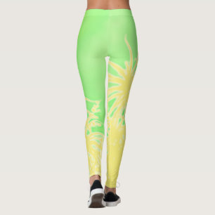 Leggings Palmiers stylisés Art Abstrait Pastel Tropical