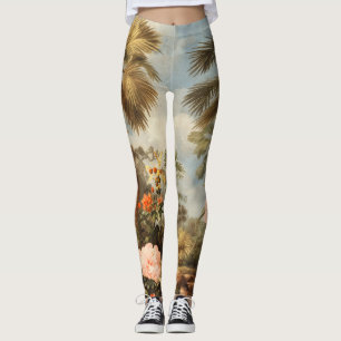 Leggings Palmiers Tropicaux Botaniques Vintage