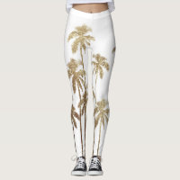 Palmiers tropicaux d'or fascinant sur le blanc
