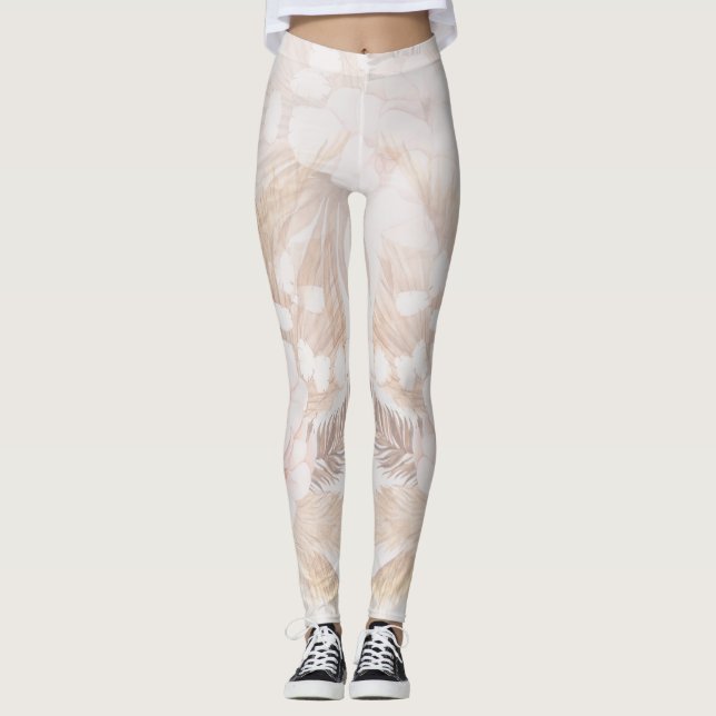 Leggings Pampas Grass Boho séché Palms Maman Anniversaire (Devant)
