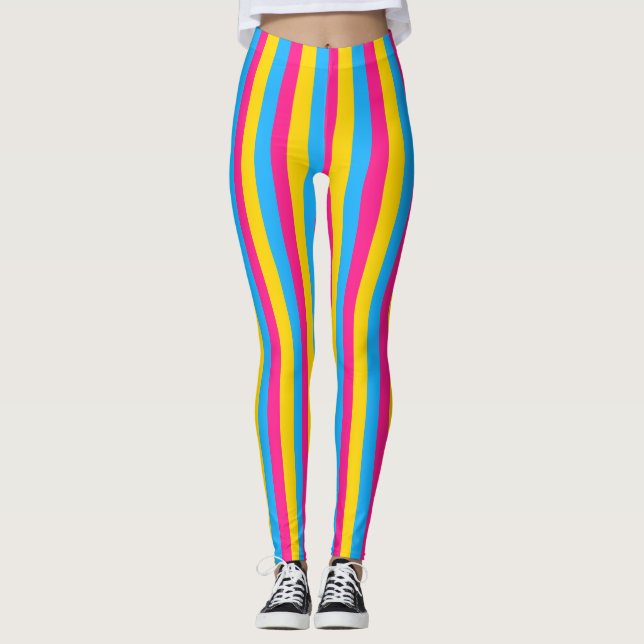 Leggings Pan Color Stripes | Panexual Pride (Devant)