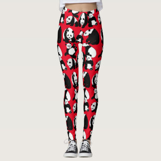Leggings Panda motif Rouge BG