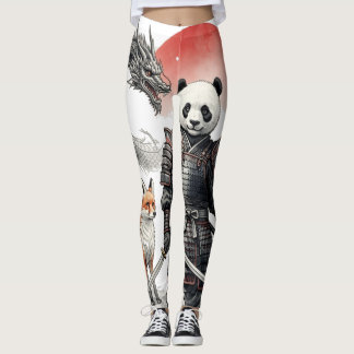 Leggings Panda Samurai & Mythical Warriors Fantasy Art