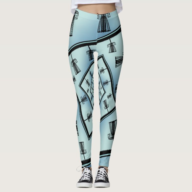Leggings Paniers de golf de disques tournants (Devant)