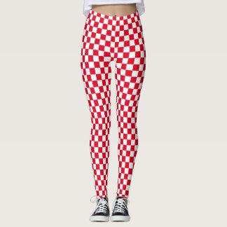 Leggings Panneau rouge blanc