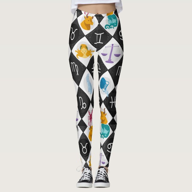 Leggings Panneau solaire Zodiac Calendrier Astrologie Thund (Devant)