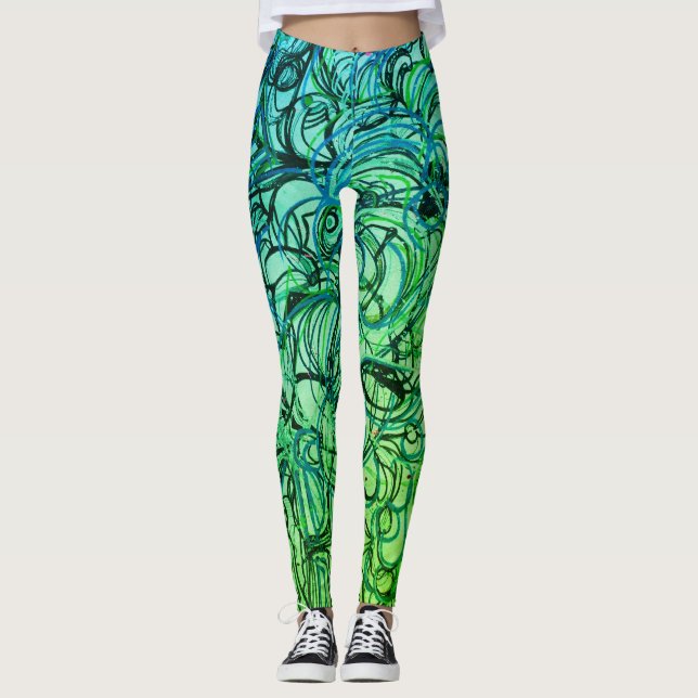 Leggings Pantalon abstrait de yoga (Devant)