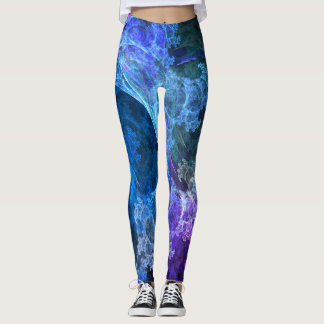 Leggings Pantalon bleu de yoga de Boho d'abrégé sur pourpre