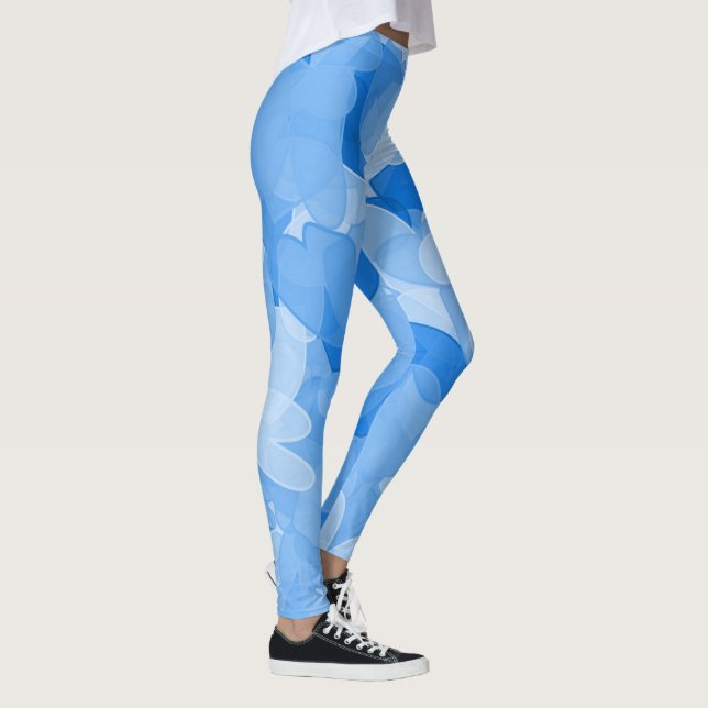 Leggings Pantalon bleu mode pour dames, Coeur bleu femmes (Droite)