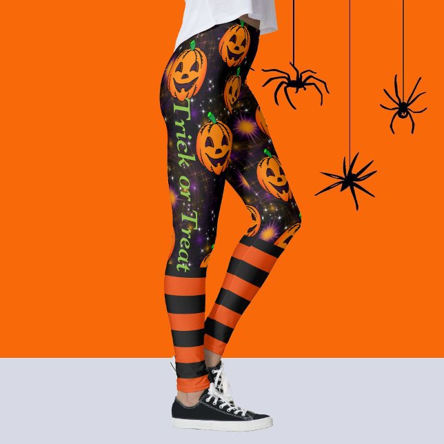 Leggings Pantalon Citrouille Jack-O-Lantern Halloween (Créateur téléchargé)