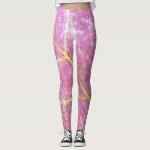 Leggings Pantalon de yoga à feuilles roses