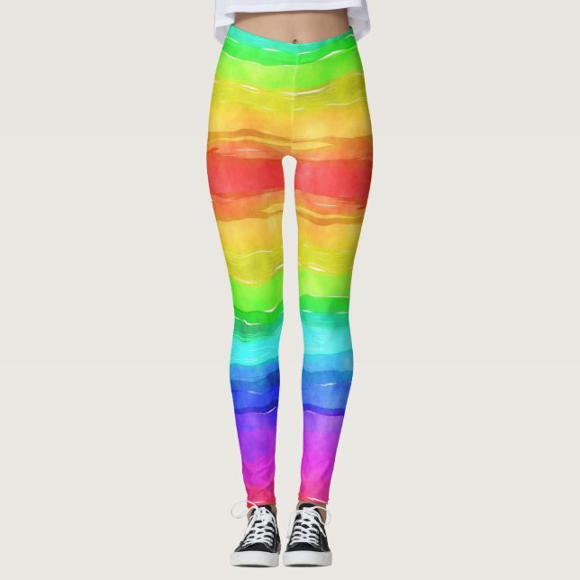 Leggings Pantalon de yoga arc-en-ciel (Devant)