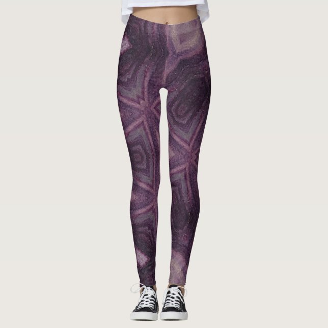 Leggings Pantalon de yoga aux pattes violettes (Devant)