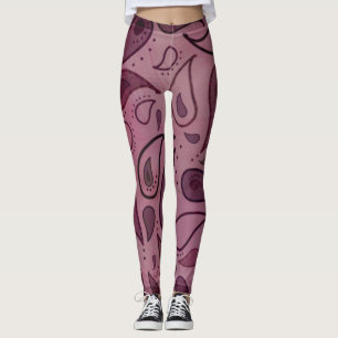 LEGGINGS PANTALON DE YOGA BOHÈME ROSE PAISLEY