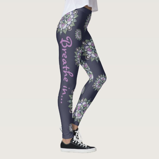 Leggings Pantalon de yoga de mandala d'aquarelle (Droite)