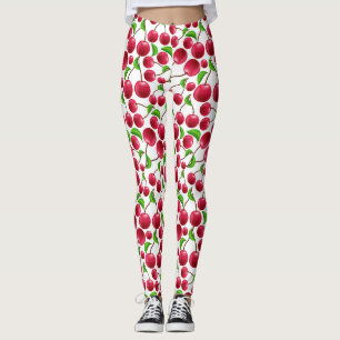 Leggings Pantalon de yoga Pilates imprimé cerise rétro