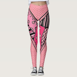 Leggings Pantalon d'étirement du coeur rose - Juniors & tai