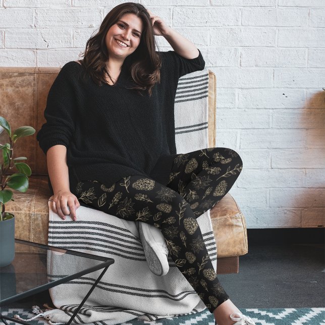 Leggings Pantalon en pyjama de Noël en or noir (Créateur téléchargé)