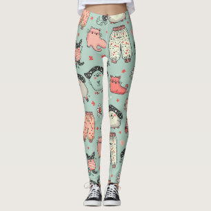 Leggings pantalon en pyjama motif avec des personnages fant